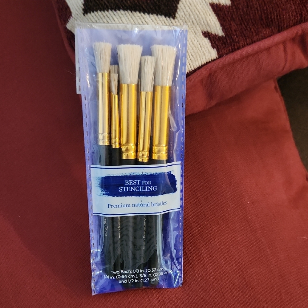 Gold and Black Stencil Brush Set